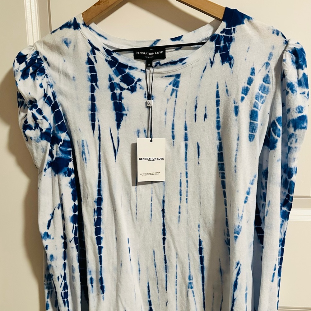 Generation Love Blue Tie-Dye Women's Top